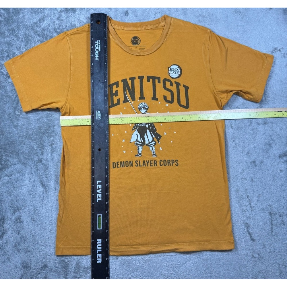 Mens DEMON SLAYER CORPS Zenitsu Agatsuma Golden Yellow T-Shirt All Cotton Sz Med - Picture 2 of 8